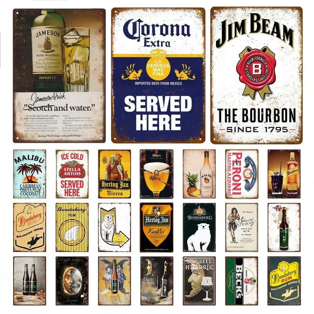 Wine Beer Brand - Retro bira marka MALIBU şarap Metal