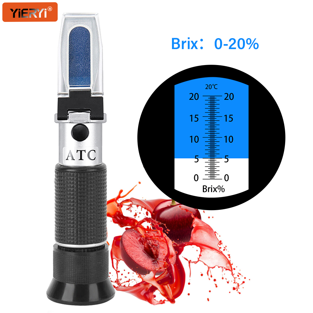 Wine Beer Juice - YIERYI Brix Refraktometre 0-20% ATC El