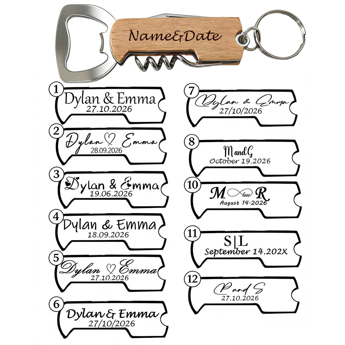10 adet Özel Renkli Logo Favor - Wine With Beer Name incelemesi ve fiyatı